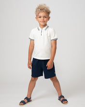 Load image into Gallery viewer, White Polo Shirt Short Set

