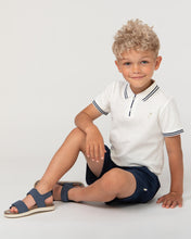 Load image into Gallery viewer, White Polo Shirt Short Set
