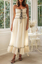 Load image into Gallery viewer, Spaghetti strap strappy bow tie swing maxi sun dress
