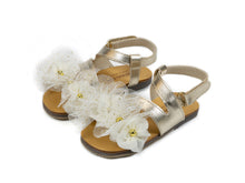 Load image into Gallery viewer, Gold Petal Sandals
