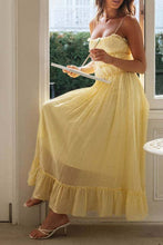 Load image into Gallery viewer, Spaghetti strap strappy bow tie swing maxi sun dress
