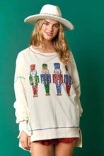 Load image into Gallery viewer, Beige sequins nutcracker sweatshirt for adult
