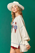 Load image into Gallery viewer, Beige sequins nutcracker sweatshirt for adult

