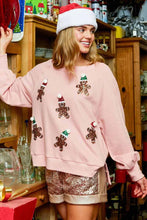Load image into Gallery viewer, Pink gingerbread sequins shirt -Women
