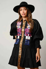 Load image into Gallery viewer, Black nutcracker sequins ruffle adult dress
