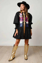 Load image into Gallery viewer, Black nutcracker sequins ruffle adult dress
