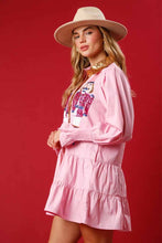 Load image into Gallery viewer, Pink nutcracker sequins ruffle adult dress
