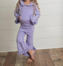 Load image into Gallery viewer, Hooded Ruffle Pants Set
