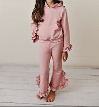 Load image into Gallery viewer, Hooded Ruffle Pants Set
