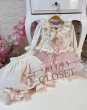 Load image into Gallery viewer, MyDaria Cream And Pink Baby And Girl Set
