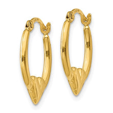 Load image into Gallery viewer, 14K Heart Hoop Earrings
