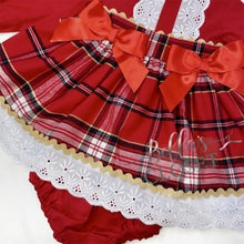 Load image into Gallery viewer, Girls Red Tartan Puff Dress
