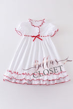 Load image into Gallery viewer, Girls Premium White &amp; Red Ruffle Gown
