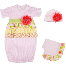 Load image into Gallery viewer, Mae Garden Newborn Girls Take Me Home Gown Set

