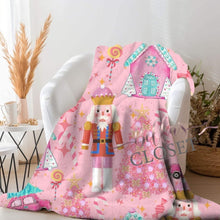 Load image into Gallery viewer, Pink Nutcracker Throw Blanket
