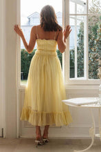 Load image into Gallery viewer, Spaghetti strap strappy bow tie swing maxi sun dress
