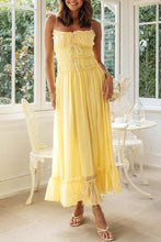 Load image into Gallery viewer, Spaghetti strap strappy bow tie swing maxi sun dress
