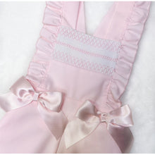 Load image into Gallery viewer, Girls Pink Smocked Dungaree with Shirt
