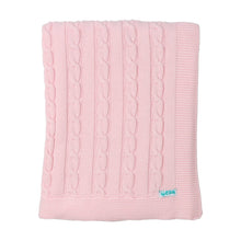 Load image into Gallery viewer, Baby Blanket with Cotton Knitted Braids
