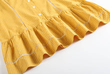 Load image into Gallery viewer, Ladies Mustard Cotton and Lace Ruffle Dress
