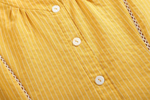 Load image into Gallery viewer, Ladies Mustard Cotton and Lace Ruffle Dress
