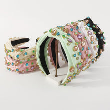 Load image into Gallery viewer, Rhinestone Stud Knotted Headband
